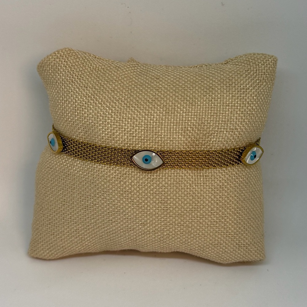 Evil Eye Mesh Bracelet | Adjustable Protection Jewelry